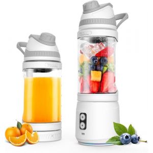 Blender Portable 300W Anti-Bourrage - 700ml USB Rechargeable Bouteille Sportive avec Couvercle de Voyage