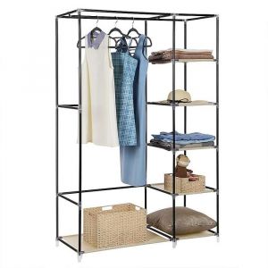 KEDIA - Penderie en Tissu Non tiss&eacute; pour v&ecirc;tements - beige - 110*45*175cm