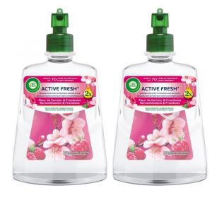 AIR WICK Lot de 2 Recharges pour spray automatique sans gaz Fleur de Cerisier et Framboise