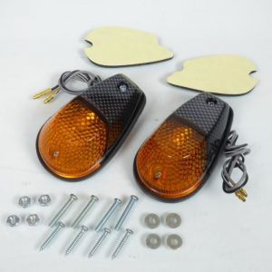 Clignotant goute deau carbone orange à  ampoule auto pour moto scooter feu décoratif - MFPN : 56-6025-191563-1N