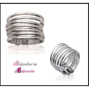 Bague Semainier - BIJOUXIA - Argent Massif 925/1000 - 7 Anneaux - Poids 340 grammes