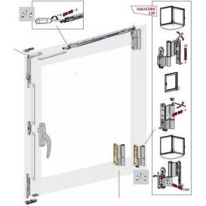 Kit Oscillo-battant complet FAPIM Galicube - Portée 110 Kg - Gris - 1330AA-G5