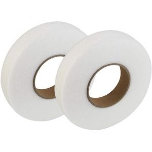 Bande dOurlet 70 Yards Bande Thermocollante Auto-Adhésif 64m*20mm Ruban dOurlet pour Vetement Pantalon -2 Rouleaux -Jeans- Blanc