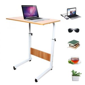 Table dappoint avec roulettes - Bureau Mobile pour ordinateur - Hauteur réglable - pour maison hôpital lecture TABLE GIGOGNE