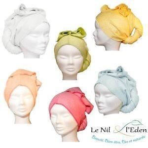 Serviette à Cheveux - Les Tendances dEmma - Ecru - Ultra Absorbante - Tient Seule - Eponge de Bambou