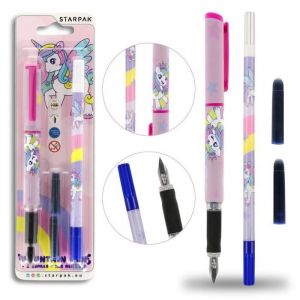 Stylo plume - STARPAK - Licorne - Multicolore - Effaçable - Rechargeable