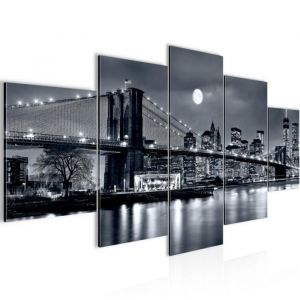Runa art Tableau Décoration Murale La ville de New York 200x100 cm - 5 Panneaux Deco Toile Prêt à Accrocher 606751a