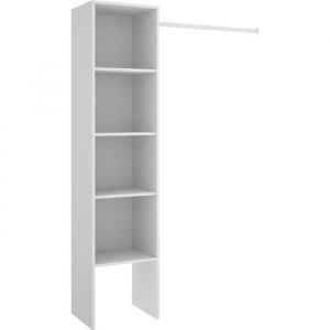 Colonne dressing en panneaux de particules mélaminés coloris blanc - Longueur 137.5 x Profondeur 40.2 x Hauteur 185.5 cm