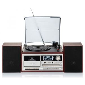 Platine Vinyle Vintage Radio DAB/DAB+/FM, Lecteur CD-MP3 Cassette, Bluetooth USB Roadstar HIF-8892D+BT  Bois 32935