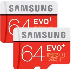 2PCS Samsung MicroSD Evo Plus 64G MicroSDXC UHS-I Grade 1 Classe 10