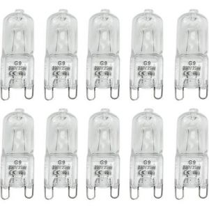 Lot de 10 Ampoules Halog&egrave;nes G9 - Blanc Chaud 25W AC 230V