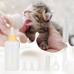 Kit DAllaitement Pour Animaux De Compagnie 6 Pi&egrave;ces/Ensemble 60 Ml Chiot Chaton Biberon Petit Chien Chat Lait Kit De