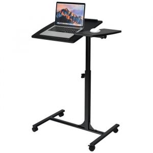 GIANTEX Table de Lit &agrave; Roulettes InclinableHauteur R&eacute;glable71-93CMBout de Canap&eacute;/Table pour Ordinateur avec Support de
