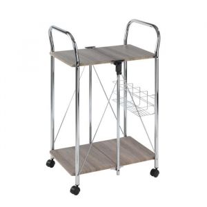 WENKO Desserte de cuisine à roulettes Dinette Liky table desserte pliante MDF - métal 565x905x44 cm marron - chromé