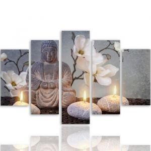 Tableau sur toile en cinq parties Bouddha (I-8575) 200x100 cm