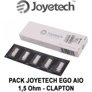 5 résistances JOYETECH EGO AIO de 15 Ohm CLAPTON pour EGO AIO AIO PRO AIO BOX EVIC AIO AIO D22. Certifié AUTHENTIQUE