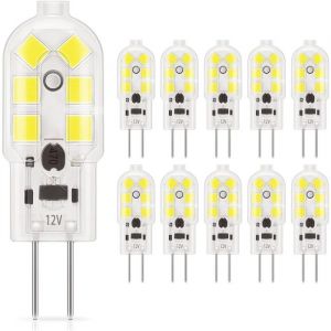 Ampoule LED G4 MLBQ 2W 12V AC/DC Blanc Froid 6000K-6500K 10 Pi&egrave;ces pour &Eacute;clairage Paysager et Lustres