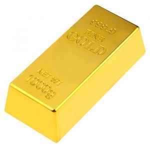 Barre lingot dor 165 cm accessoire pour deguisement de Picsou (factice)