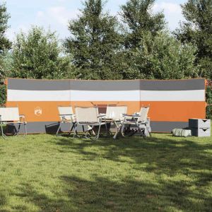 vidaXL Brise-vent de camping gris et orange 508x130 cm imperméable brise-vent de plage brise-vent de camping-car 4009662