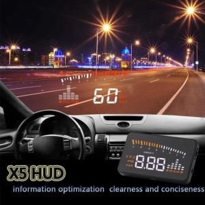 X5 HUD Alarme 3 de Syst&egrave;me dAvertissement Affichage T&ecirc;te Haute Kit dAffichage de la Vitesse au Pare-Brise -LAV