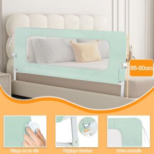 MIPAN. Barrière de Lit Bébé-Barrière De Lit Adulte-Barre De Securite Lit -Élargissement-Réglable+Pliable+Anti-Chute-Vert