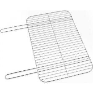 GRILLE DE CUISSON RECTANGULAIRE PLAQUE GRILL GRILLADE BARBECUE CHARBON BOIS 60X40CM DEUX POIGNEES