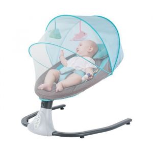 Berceau &Eacute;lectrique pour B&eacute;b&eacute; - Chaise &agrave; Bascule Pliable avec Minuterie Musicale T&eacute;l&eacute;commande BERCEAU - SUPPORT BERCEAU (Bleu)
