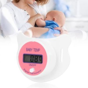 Omabeta Thermom&egrave;tre &agrave; t&eacute;tine Thermom&egrave;tre B&eacute;b&eacute; Thermom&egrave;tre Apaisant de Bouche Forme de T&eacute;tine avec jardin thermometre rose celsius