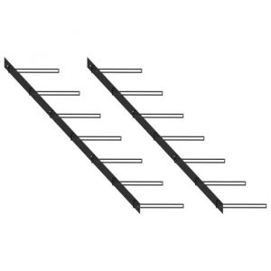 CHEZ JM&reg; Support &agrave; vinRange-bouteillesCasiers &agrave; bouteilles muraux pour 14 bouteilles 2 pcs Noir M&eacute;tal88x8x72 cm3445