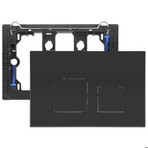 Plaque commande WC double d&eacute;chargement : tiges cadre compatible Geberit Sigma 01/20/30/50 Up 320/300 (noir)