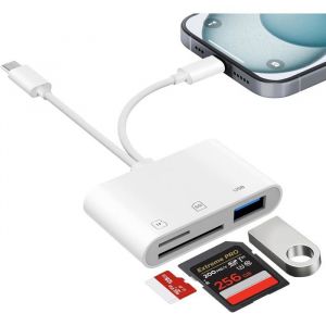 [Apple MFi Certified] Lecteur Carte SD pour iPhone Lightning USB C Adaptateur Carte SD pour SD/Micro SD/USB Adaptateur SD