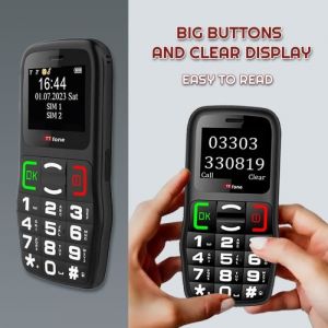 Téléphone Portable - TTFONE - TT220 - Grosses Touches - Bouton dUrgence - Bluetooth