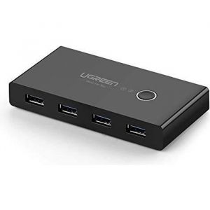 UGREEN USB 3.0 Switch 4 Ports pour 2 PC 2 Entrées 4 Sorties USB Commutateur pour Imprimante Clavier Souris Clé USB Disque Dur