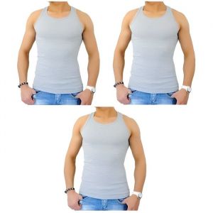 Lot de 3 D&eacute;bardeurs Marcel maillot de corps homme 100% cotonGris XXXL