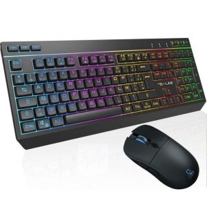 Pack gamer sans fil - THE G-LAB - COMBO TUNGSTEN EX W - Clavier + souris - 32 macros configurables - BLANC