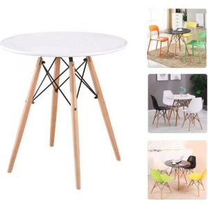 Willonin&reg; Table &agrave; Manger de couleur blanc Table rond &Oslash;70cm de 2-4 personne pour jardin cuisine et salle &agrave; Manger Style scandinave