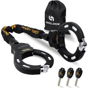 Cadenas Trotinette Electrique Antivol Trottinette Électrique Lourd De 8Mm Chaine Velo Antivol Avec Clé Et Sac De Rangement