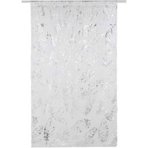 Voilages Tulle Drap&eacute; Tringle Poche Rideau Porte Rideau Placard Rideau pour Chambre Salon Cuisine (Argent)