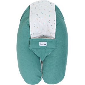 Coussin de maternit&eacute; 3-en-1 - TINEO - MULTIRELAX - Tissu &eacute;ponge - Vert / Pois