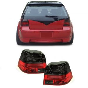 2 FEUX ARRIERE AVEC PLATINE VW GOLF 4 ROUGE ET NOIR