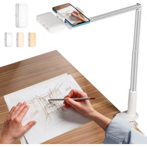 Support De T&eacute;l&eacute;phone Pour Vid&eacute;o Support De T&eacute;l&eacute;phone A&eacute;rien &Agrave; Bras Articul&eacute; Avec Anneau Lumineux Led Tr&eacute;pied De Bureau/Chevet Po
