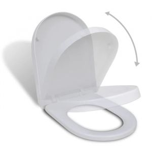 Abattant WC - AKOZON - Carré - Blanc - Polypropylène - 48 x 35 cm