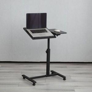 MIPAN. Support Pc Et Tablette - Table pour Ordinateur Portable -Dappoint Légère - Réglable en Hauteur -Avec 4 Roulettes - A-Noir