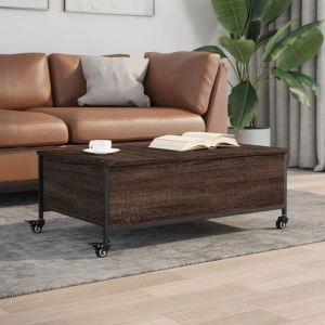 SALE 2025Table basse - Table d’Appoint de Salon - avec roulettes - Chêne marron - bois dingénierie2252 Kg 4563