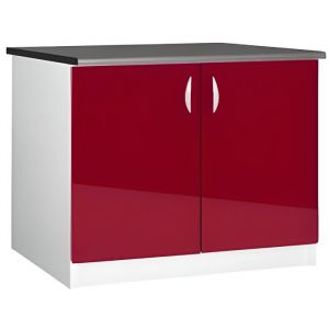 Meuble cuisine bas 120 cm 2 portes OXANE bordeaux