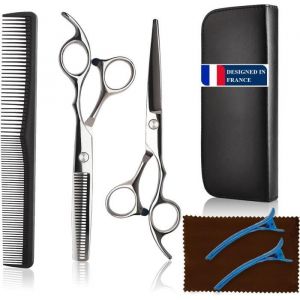 Ciseaux de Coiffure 2 Pcs Ciseaux Coiffure Set Flat Ciseaux et des Ciseaux Crantès Ciseaux Coiffure Professionnel.[Z20]