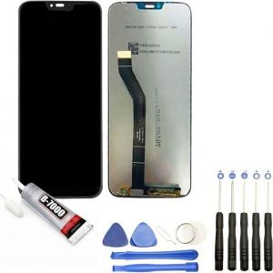 Vitre tactile + ecran LCD compatible avec Motorola Moto G7 Power XT1955 taille 6.2 noir + Kit outils + Colle B7000 Offerte