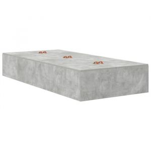 PROMOTION Lit 1 personnes - Lit Coffre Scandinave Cadre de Lit de Rangement Gris béton 90x190 cm 44811 - BestMeuble