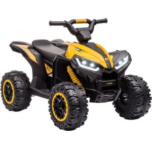 Quad &Eacute;lectrique Enfant T&eacute;l&eacute;command&eacute; - 1-8 Ans -Batterie 12V - 2 Vitesses - Suspension 4 Roues - MP3/USB/Bluetooth - Jaune