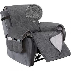 Housse de Fauteuil Relax Matelassé Inclinable Couvre Fauteuil Relax Imperméable Housses de Protege Fauteuil Inclinable  Gris